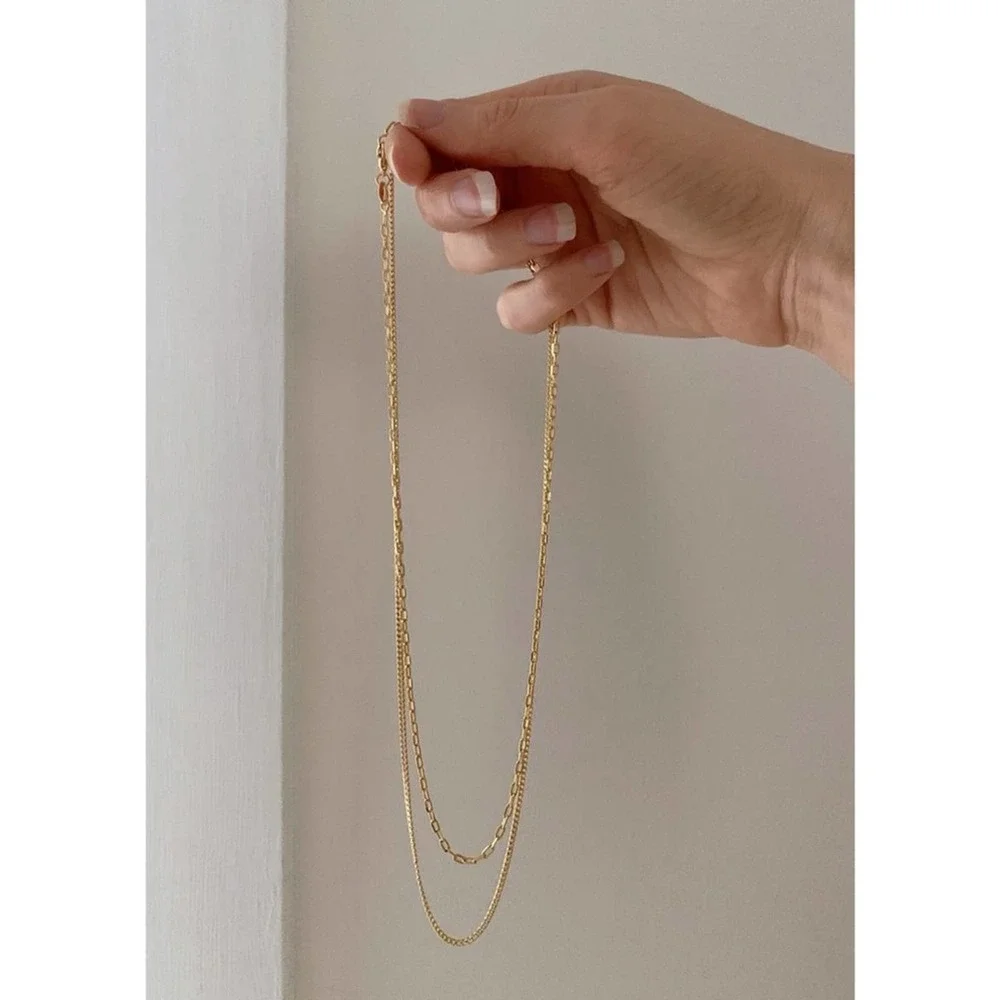Layered Link Necklace Set | 18k Gold Filled
